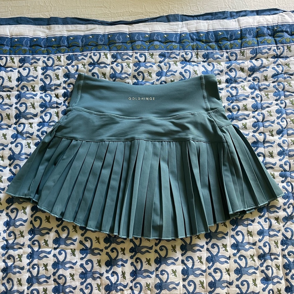 gold hinge tennis skort